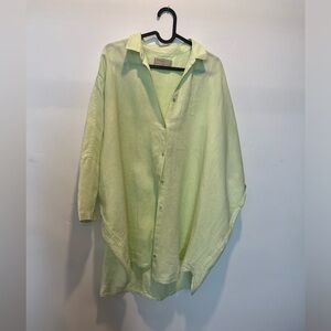 EUC 120 % Lino Green Linen shirt